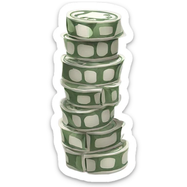 Stack the money tall enough to hug sticker