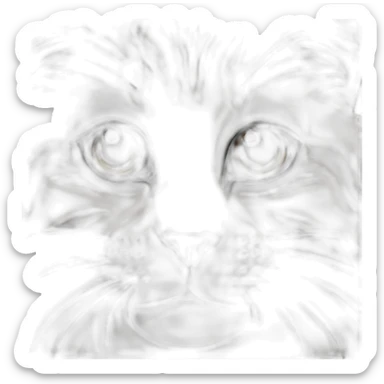 forest cat with white paws and black nose sticker