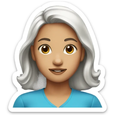 A girl with wearing blue blouse sticker