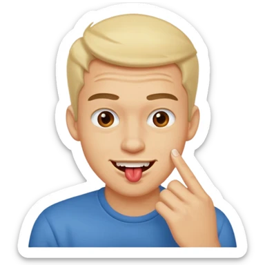 zesty guy biting nail while smirking sticker