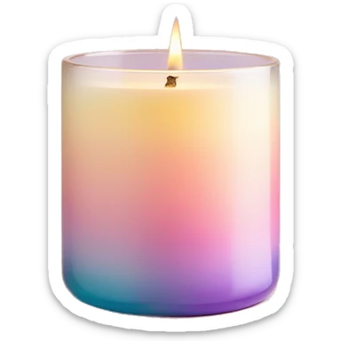 Pastel gradient hue glass jar candle with holder sticker