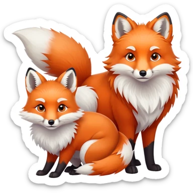 A red fox and an arctic fox sticker