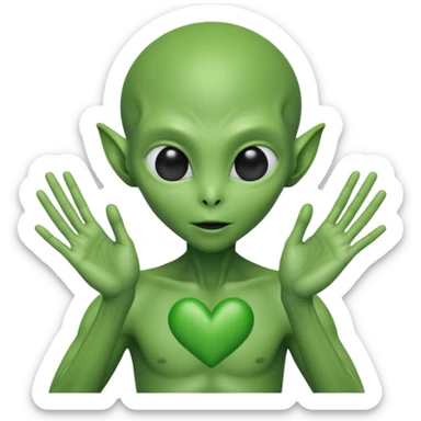 Alien from the movie Alien making heart sign with hands sticker