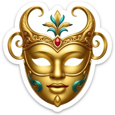 mask gold sticker