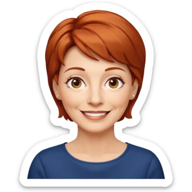 femme 60 ans cheveux courts et blond vénitien sticker