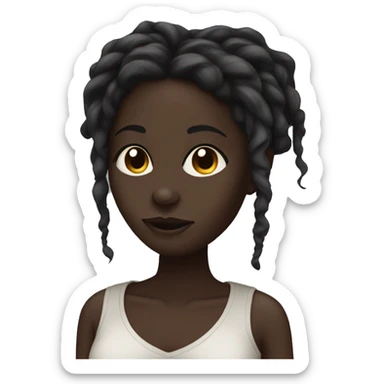 darkskin girl with dreads sticker