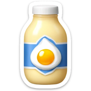 mayonnaise bottle with egg in middle. sticker