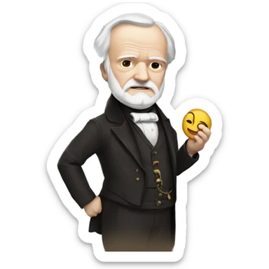 Victor Hugo holds a cathedral in his hands sticker