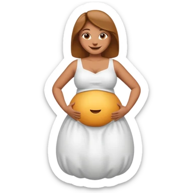  tan skin woman with big inflated belly sticker