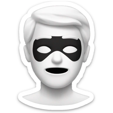 slpit midlle black and withe mask sticker