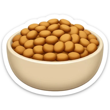 A bowl of flat rounded kibbles sticker
