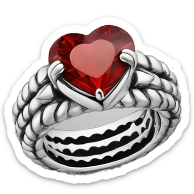 Ring with a red Crystal in a heart form like by Pandora  sticker