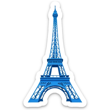 create a blue emoji of tour eiffel. 2D style sticker