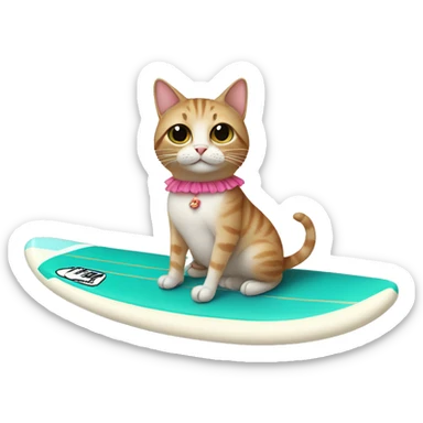 cat in a tutu on a surfboard  sticker