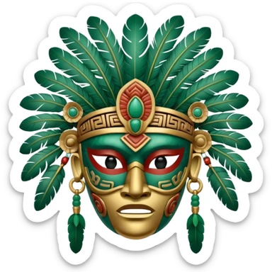 Mayan Warrior Mask sticker