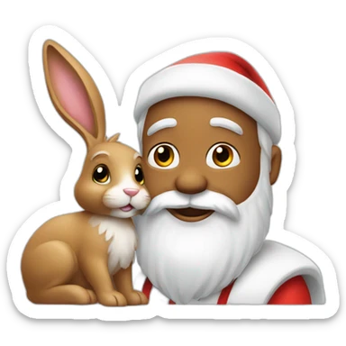 santa marries easter bunny sticker