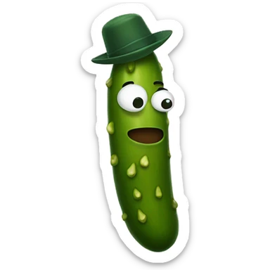 Pickle wearing a hat sticker