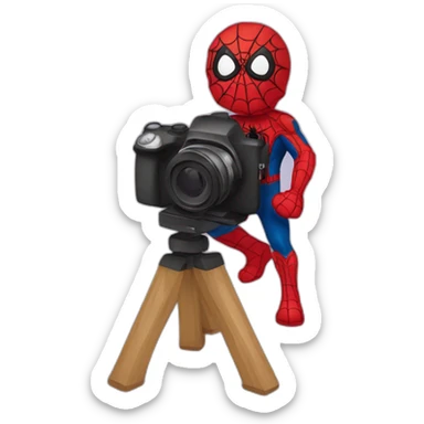 spiderman with photocamera sticker