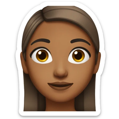 Brown girl with straight hair and brow eyes  sticker