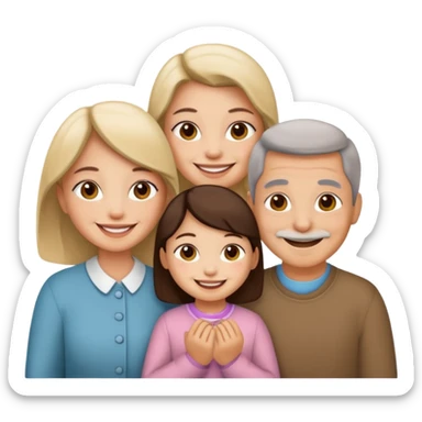 mama, papa niña y gata sticker