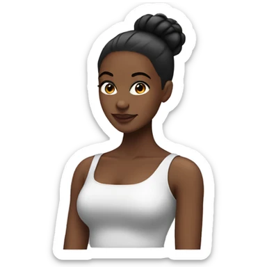 Black girl with a slick back bun sticker