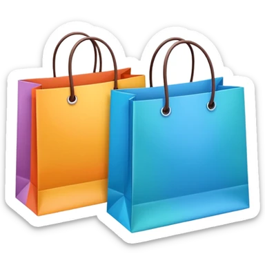 2 beautiful shopping bag sticker