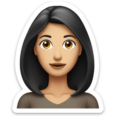 mujer de cabello largo y negro, ojos oscuros, argollas en las orejas, de cara fileña y con ropa elegante  sticker