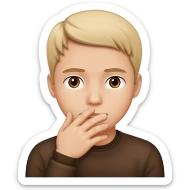 Uma pessoa com a mão no queixo desconfiada sticker