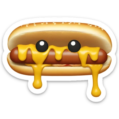 hotdog with mustard as hair sticker