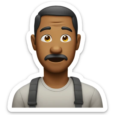 Round emoji of a man in bewilderment shrugging his shoulders sticker