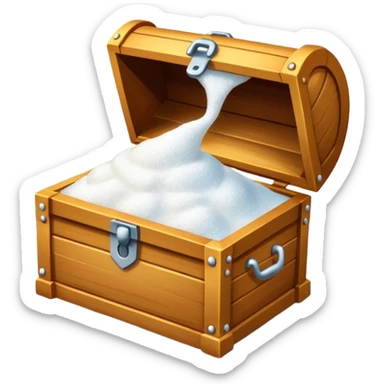 chest of sugar overflowing with sugar sticker