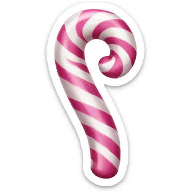 Pink and white candy cane sticker