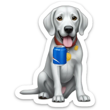 Braque de weimard avec une canette de Pepsi sticker