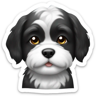 Black and white shitzu puppy sticker