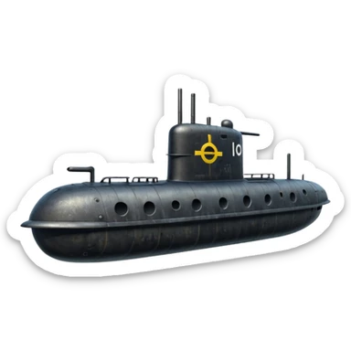 A black submarine from World War 2 sticker