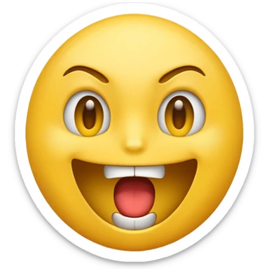 a face with a large opened mouth in emoji of whatsapp style (yellow), not humanized. The ones you generate are strange sticker