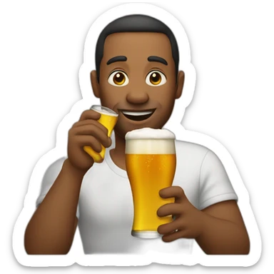 T’osa drinking beer sticker