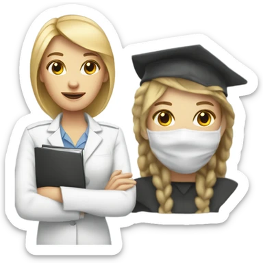 White woman holding a resume sticker