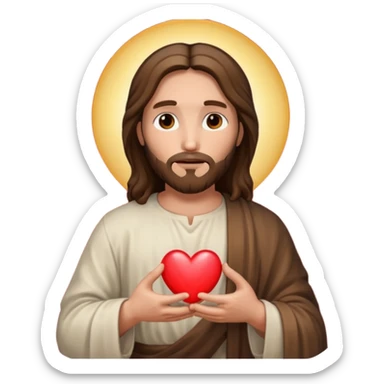 Jesus christ with a heart in his hands  sticker