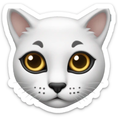 Gatto bianco con macchia nera sulla faccia sticker