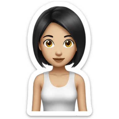 Vietnam girl short black haire sticker