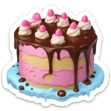 Melting Ice cream cake sticker