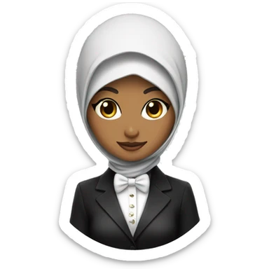 hijab women with tuxedo cat sticker