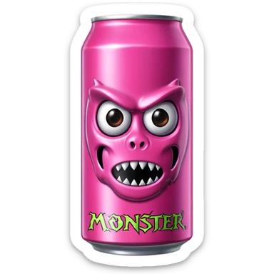 Pink monster energy drink with the logo of original monster company energy drink do not add the face in it just normal monster can  sticker