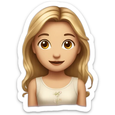 Charming girl emoji with a delicate, alluring expression and a hint of a gentle voice. sticker