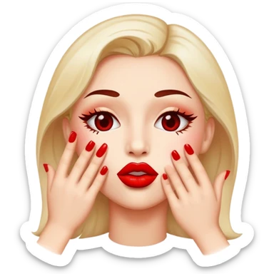 Kisses on face  sticker