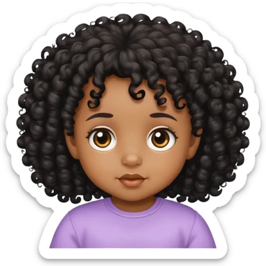 super pretty medium brown skin baby with black curly hair sticker