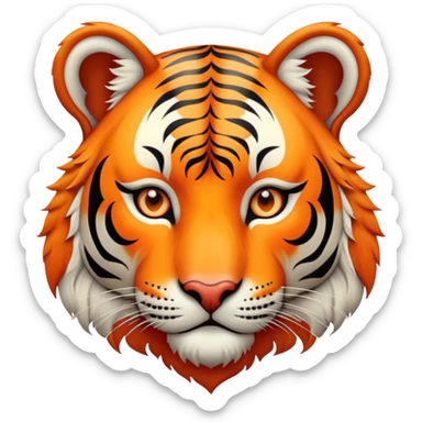 Vintage circus tiger with filigree sticker