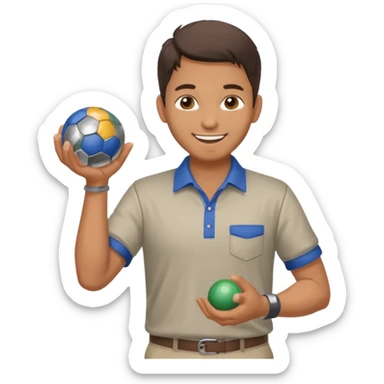 A pétanque player sticker