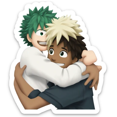 Bakugo Katuski and izuku midorya hugging sticker